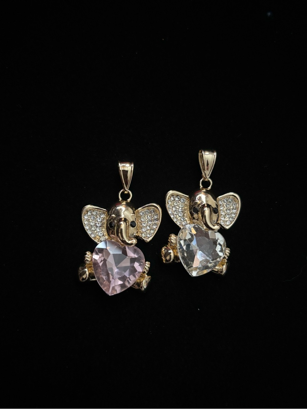 Gold Plated Heart Elephant pendants